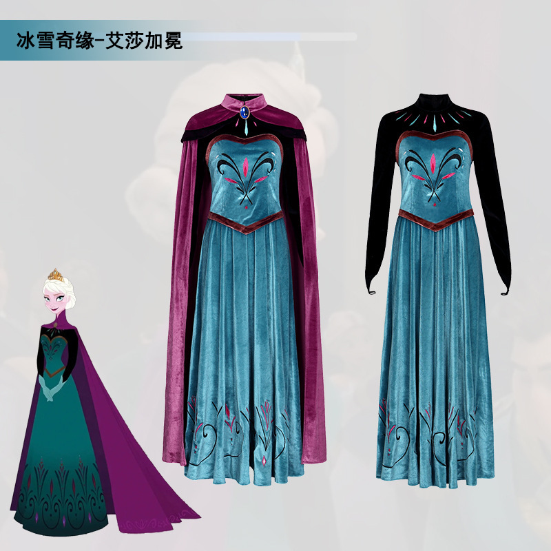In-stock Frozen Elsa Coronation Dress Cosplay Costume Elsa Princess Dress Cosplay Adult Dress