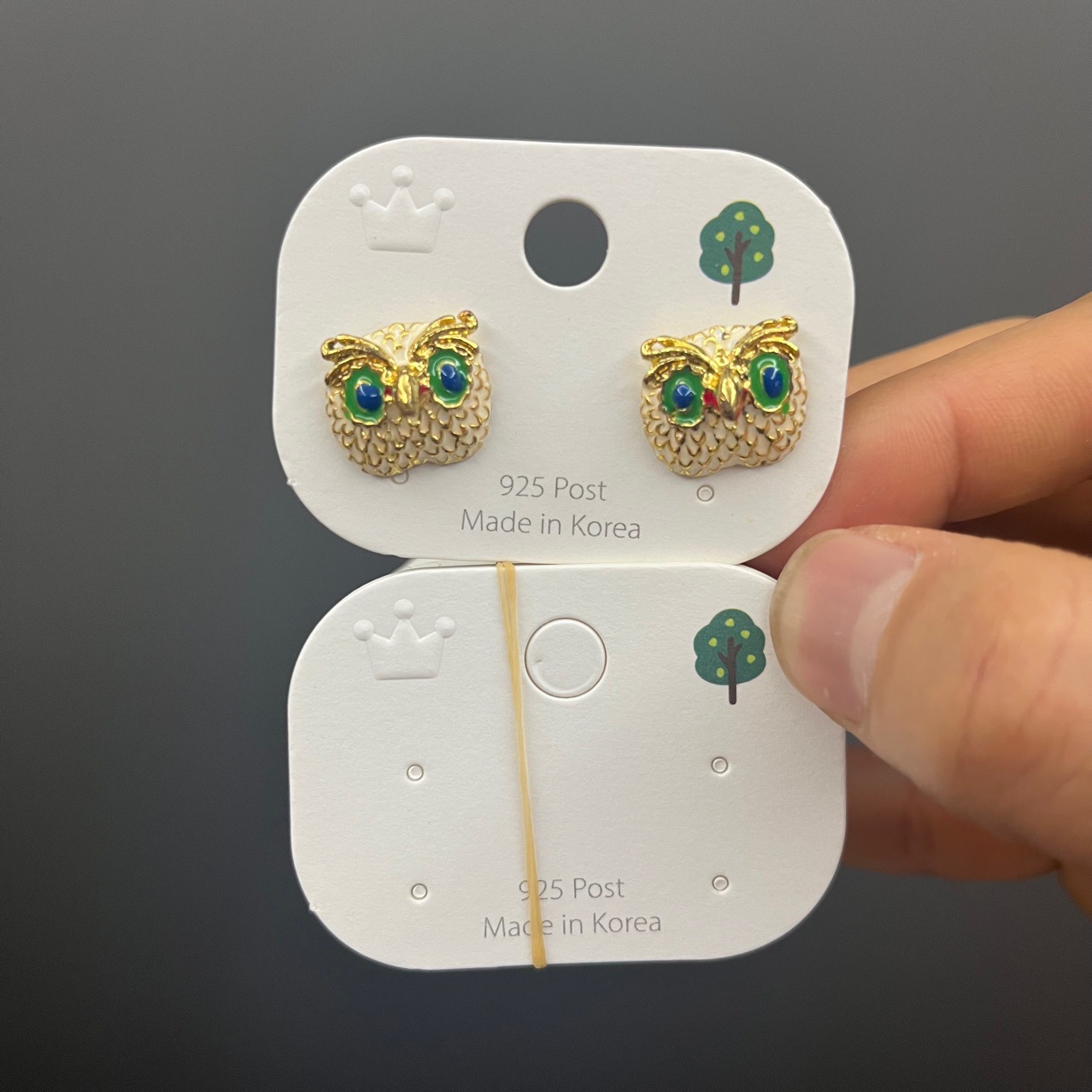 Kp905韩版皇冠小树系列耳饰卡纸高品质浮雕耳钉卡纸耳环包装吊牌