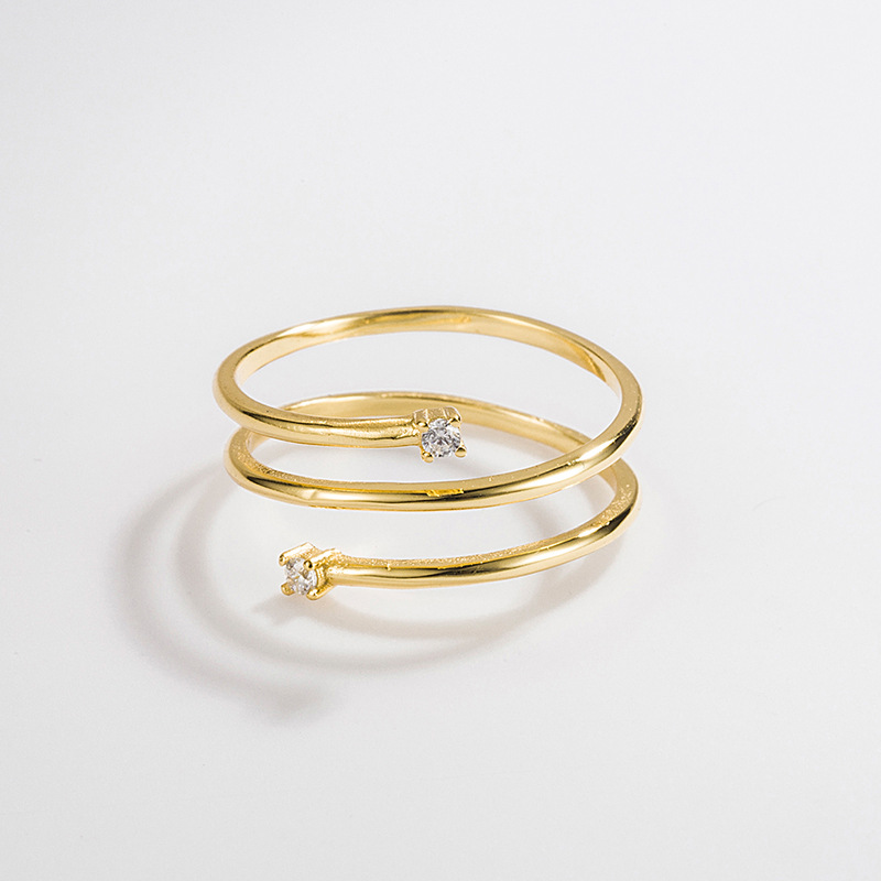 925 Sterling Silver Geometric Open Rings Rings display picture 2