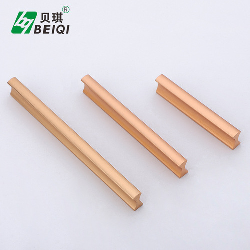 Factory wholesale direct supply one-piece aluminum alloy drawer handle furniture hardware handle in gold color