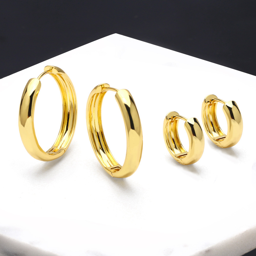 18K Gold Plated Plating Material Fashion Geometric Plating Copper 18k Gold Plated Earrings