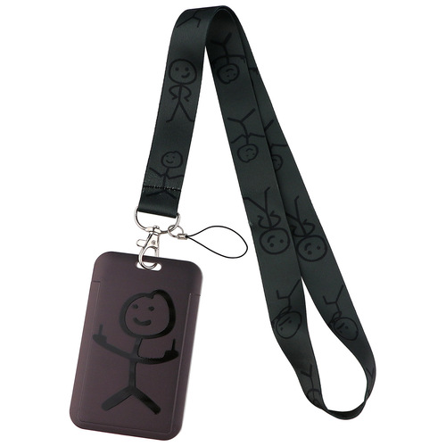 Stickman mobile phone rope card holder bus work card student card factory key access card holder