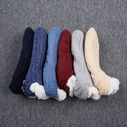 Floor socks, thick winter socks with padding, warm indoor socks for women and adults, men's shoes and socks