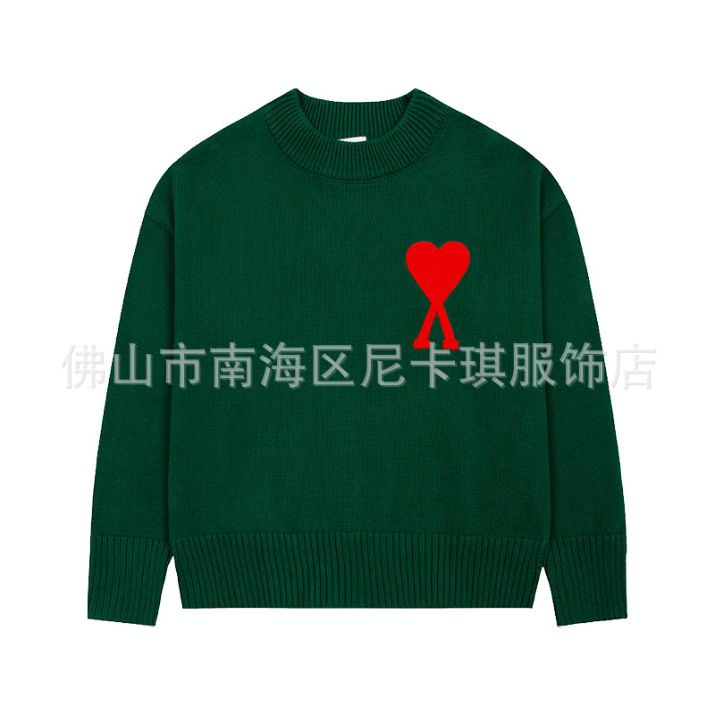 Amiニットセーター丸首小愛潮牌女性カップルゆるいセーター上着長袖25年新型国境を越えた