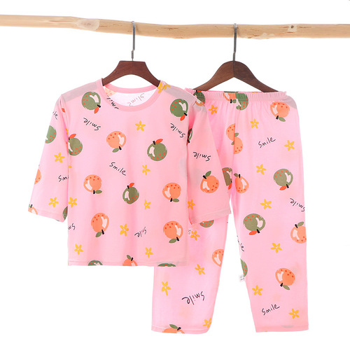 Korean version of home clothes, long-sleeved pajamas, ice-sense summer Iceland suit, thin cotton air-conditioning clothes, new style for middle-aged and older boys and girls