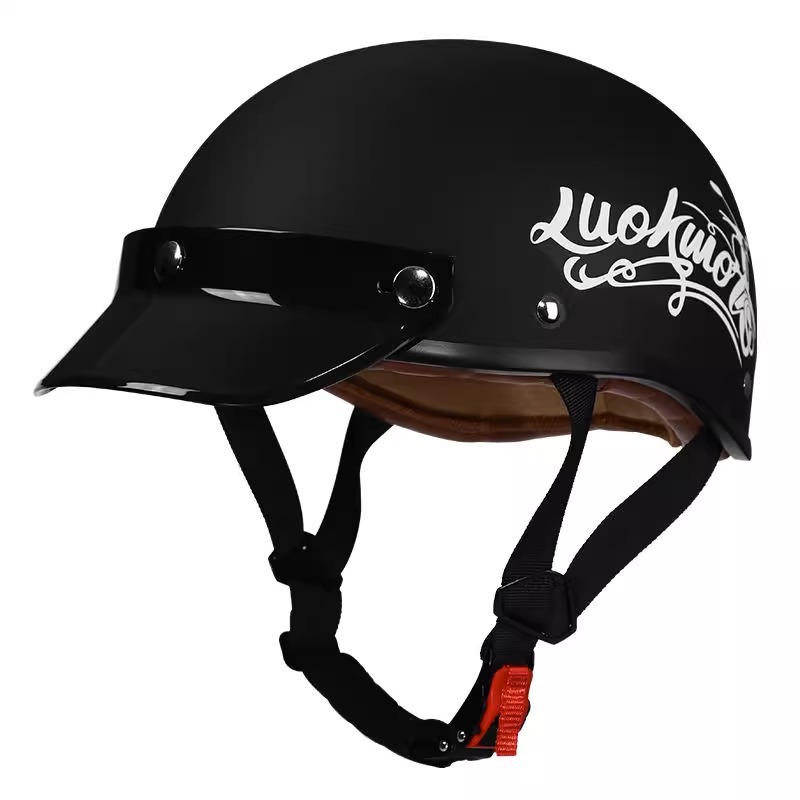 [En stock] Retro Harley Locomotive Halle Halle Casco de motocicleta para hombre Casco de pala de verano Pedal