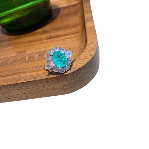 Wholesale European and American Fashion Retro Colorful Gemstone Version of Paraiba Parrot Bead Shape 8*10 Set