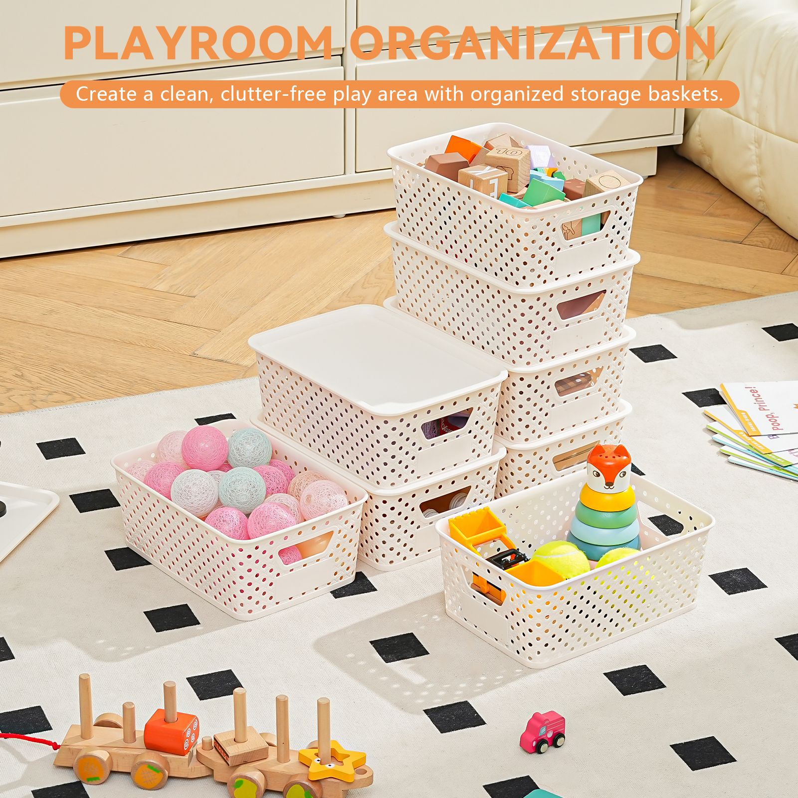 Cestas de almacenamiento de plástico al por mayor transfronterizas cajas de almacenamiento de artículos de escritorio bocadillos rectangulares de juguetes cestas de almacenamiento de artículos