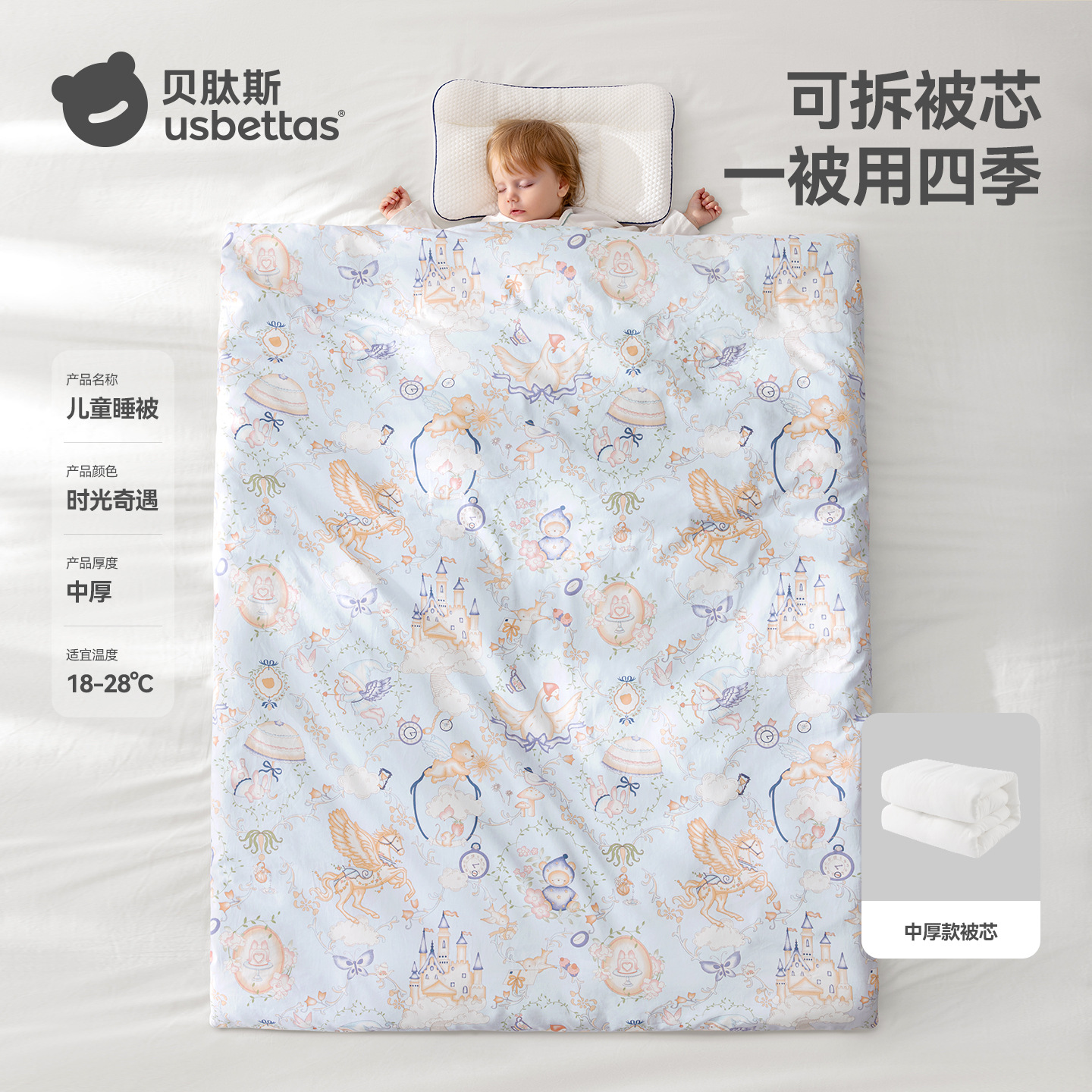 Time Adventures丨AB면 트윌 코튼 [중간 두께 라이너/권장 온도 18°C-28°씨]