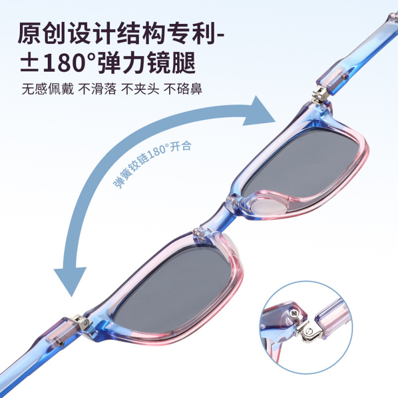 2025新款方框折叠儿童太阳镜180度翻转防晒防紫外线潮流时尚KB699|undefined