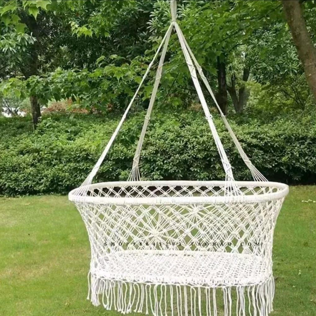 INS Nordic детская подвесная Колыбель полая сетка хлопковая веревка ручная тканая кроватка с кисточками Колыбель