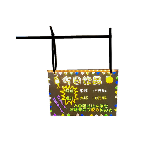 Magnetic Message Board Wall-mounted Small Blackboard Stands for Booth with Illuminated Children's Doodle Board Cartoon Light Acrylic Fluorescent Screen