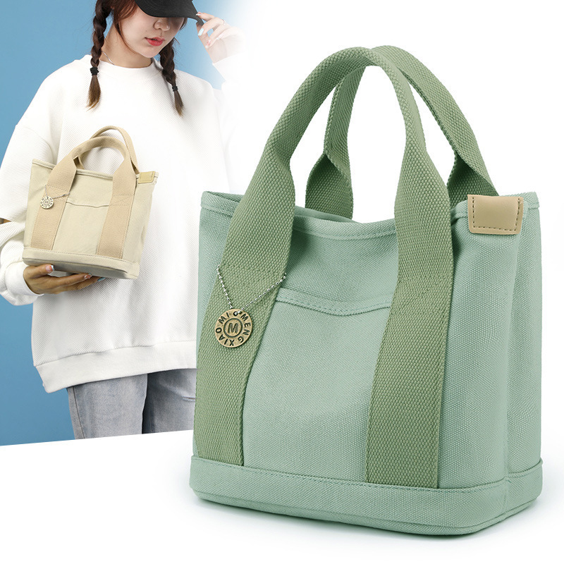 Cross-border Direct Supply Amazon Hot Japanese Lotte Women's Bag Canvas Handbag for Going Out with Small Large Capacity