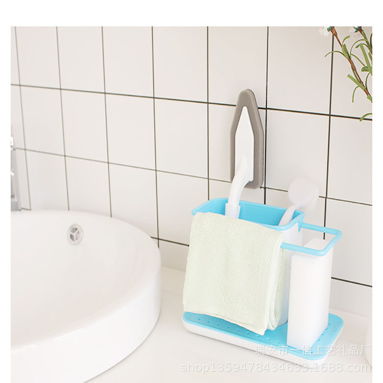 Towel Rack Cloth Rack Sponge Cleaning Ball Storage Rack Plastic Drain Rack Kitchen Household Countertop Storage Rack