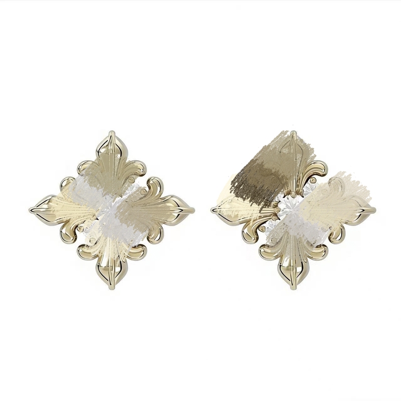 Three-Piece Jewelry Set with Iris Flower Square Earrings for Women, Vintage Simple Maillard Earrings, Light Luxury Earrings for Women Wholesale