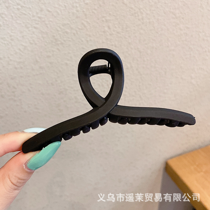 咖色磨砂抓夹女2025年新款发夹后脑勺大号发量多鲨鱼夹子发卡头饰|undefined