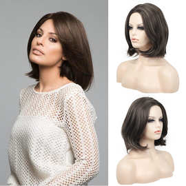 外贸假发时尚女短发短直发棕色波波头玫瑰内网许昌厂家 一件代发