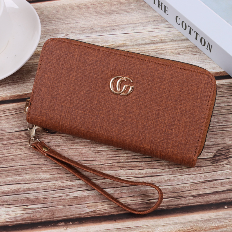 2023 nuevas mujeres de embrague moda calle tiro personalidad doble C grano fino gran capacidad diseño logo