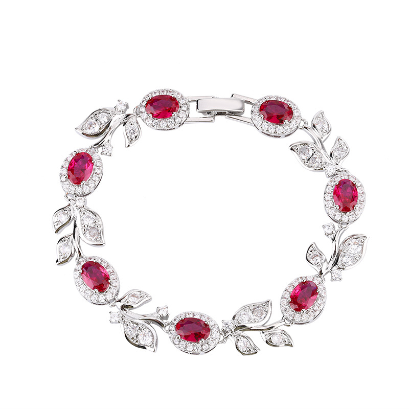 Nueva joyería Zhuang Shengsheng, corindón de simulación retro europeo y americano, pulsera de diamantes completos de alta calidad, joyería, piedra principal al por mayor femenina 5*7