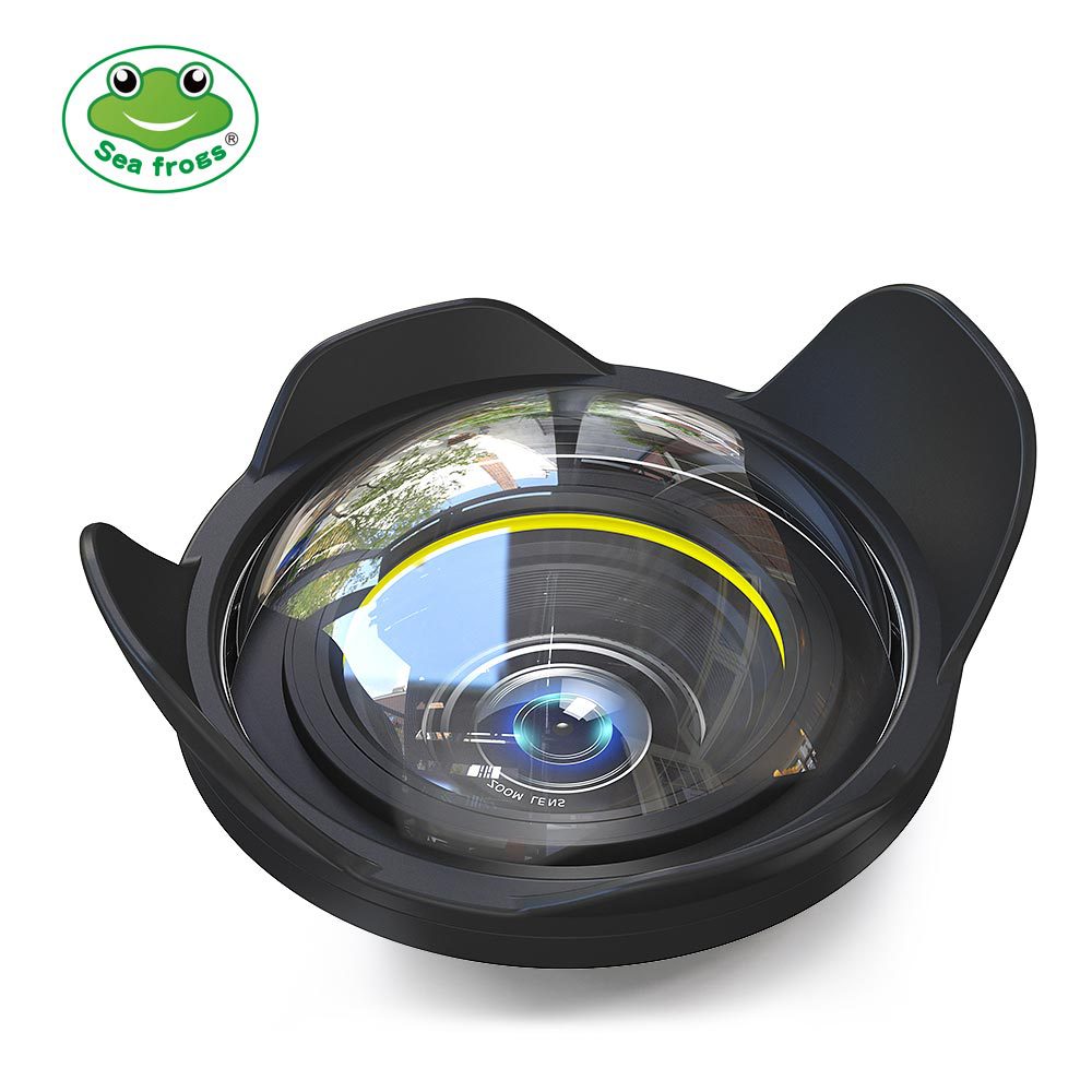 Cámara de la rana del mar cáscara impermeable 67mm hilo de fisheye accesorios de fotografía submarina Cámara gran angular cubierta de la lente húmeda gran angular