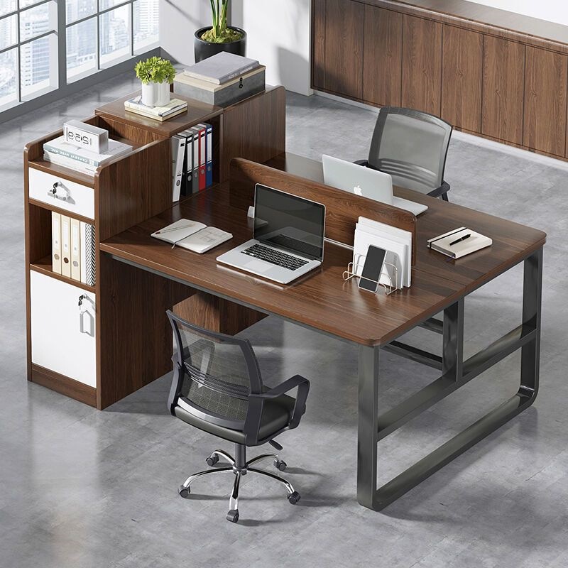 Simple office desk for employees, home office desk with drawers, desktop computer table, simple executive desk, office desk