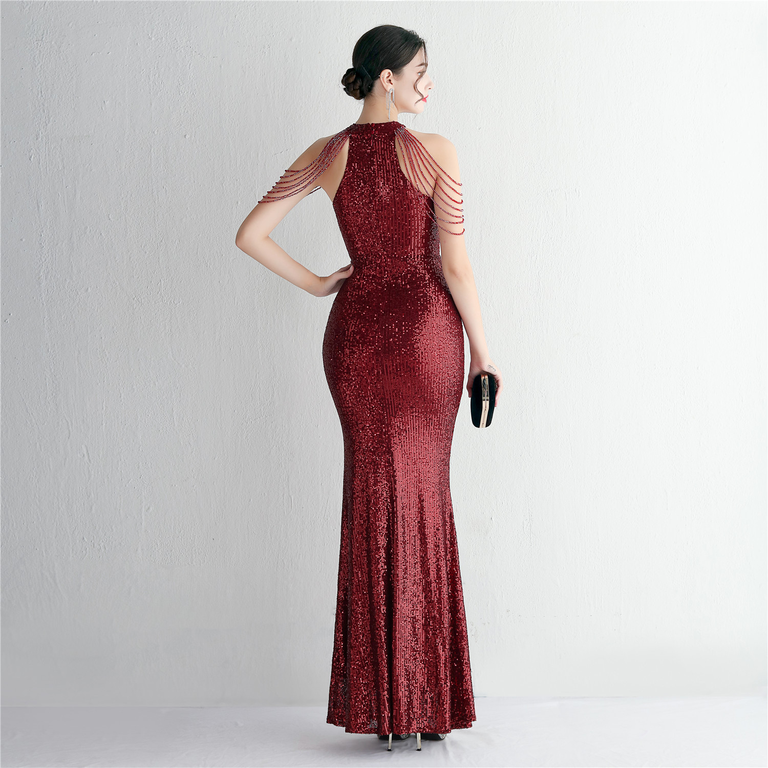 D9362 1630K VÁY ĐẦM LIỀN THÂN DỰ TIỆC NỮ YIEOUBA DÁNG ÔM BODY GỢI CẢM SEXY KIỂU ĐUÔI CÁ THỜI TRANG NỮ G05 SẢN PHẨM MỚI