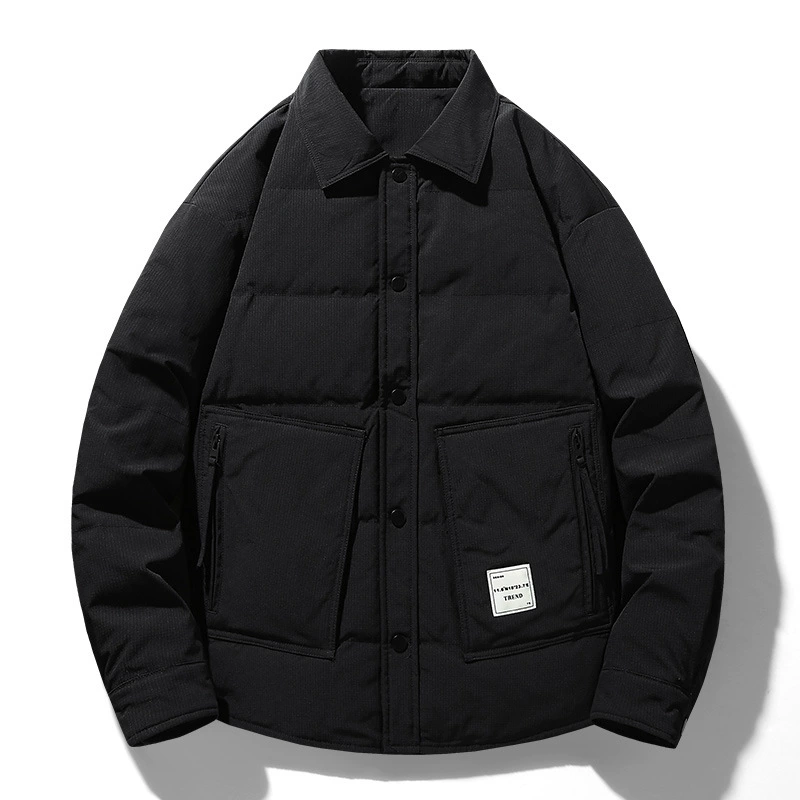 Зимний воротник рубашки короткий пуховик мужской открытый спортивный прилив может открыть пуховик утолщенный теплый топ