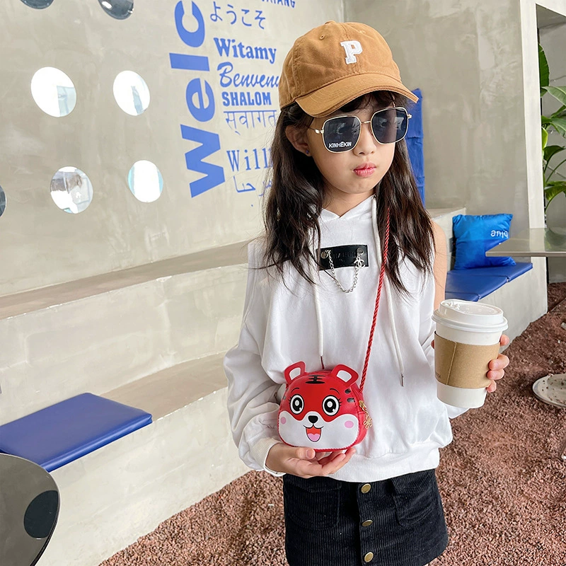 Cartoon polyurethane children's bag, one-shoulder bag, shoulder bag for leisure, small bag, wallet, 2022 collection, Korean style