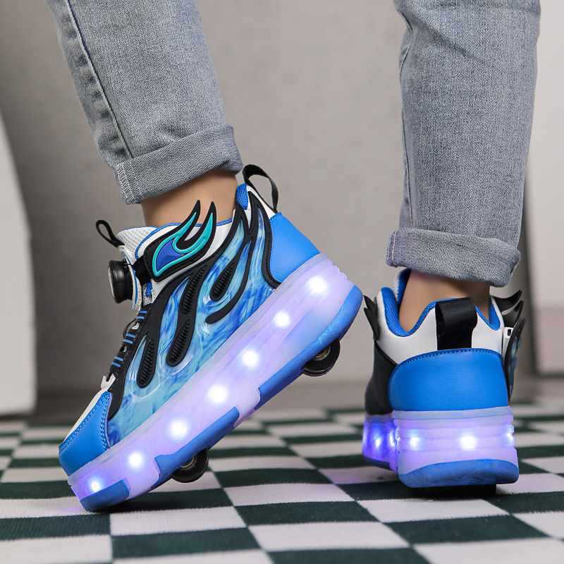 Children's invisible removable skates on four wheels for boys for…