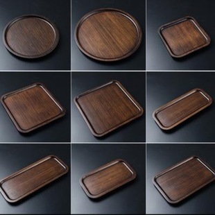 Japanese-Style Minimalist Black Sandalwood Dry Tea Tray Whole Block Tea Tray Tea Set Tea Table Tea Holder Household Solid Wood Mini