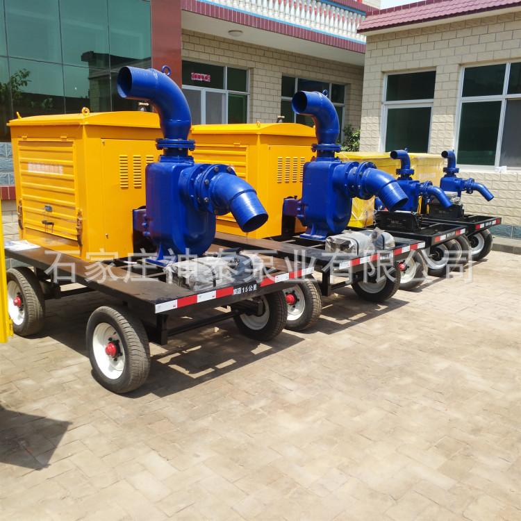 厂家直供四轮拖车排水泵 市政应急抢险移动泵车 自吸式柴油防汛泵