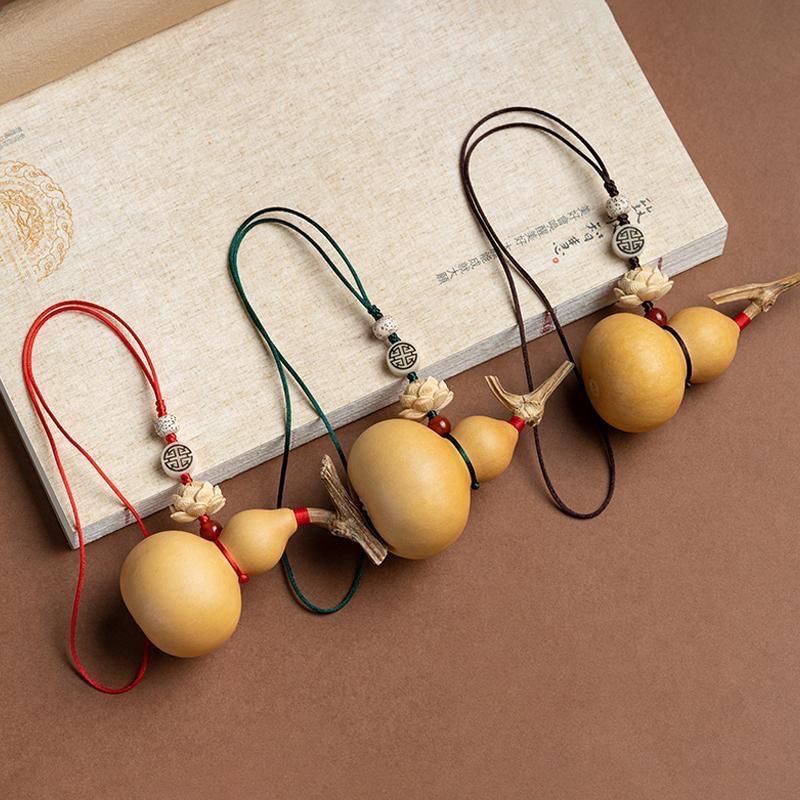 Xiaomei Natural Gourd Car Rearview Mirror Pendant Car Interior Decoration Creative Car Hanging Ornament for Men and Women