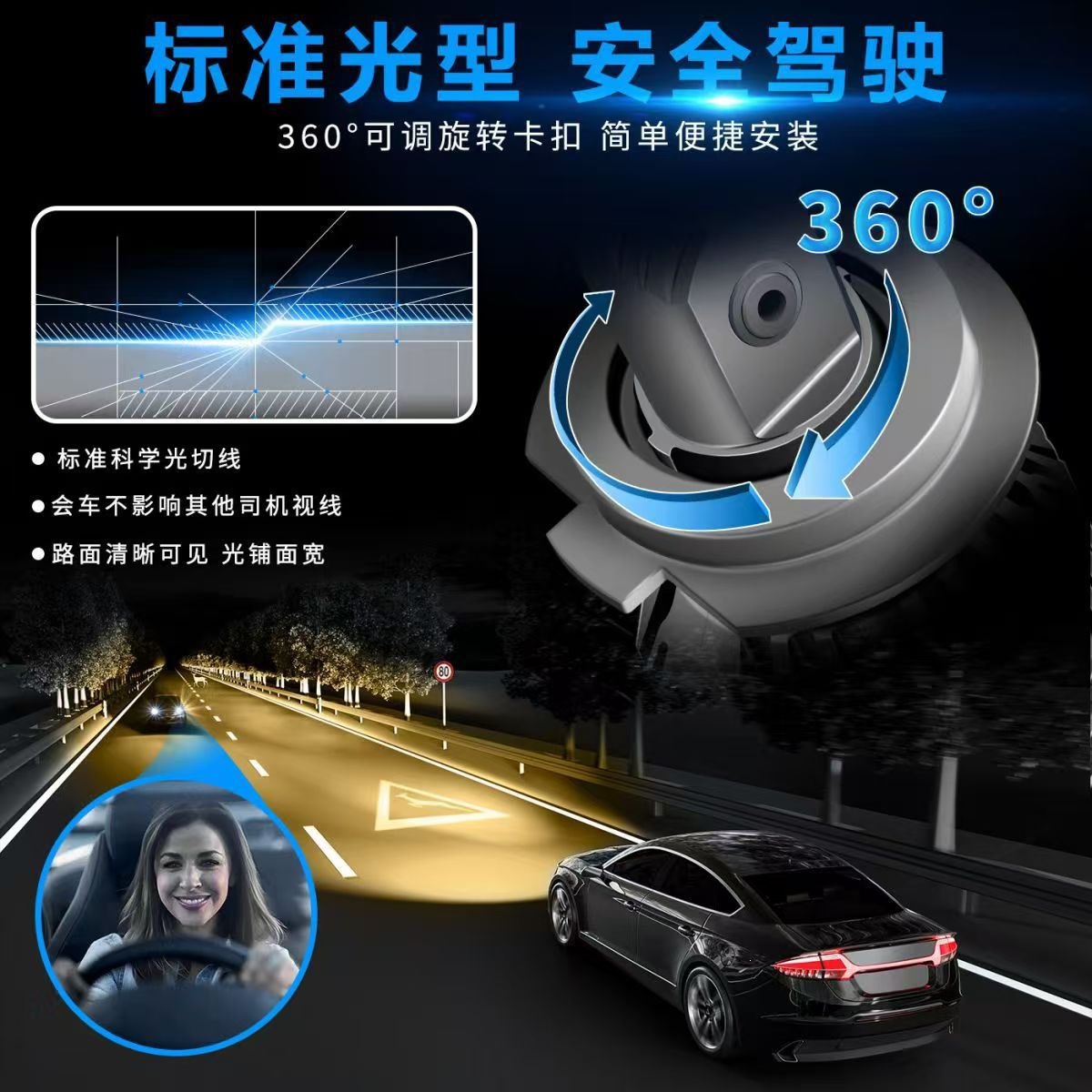 The Model Is Suitable for Mitsubishi Pajero V73/V77/V93 Jinchang Car Led Headlights with Integrated High and Low Beams