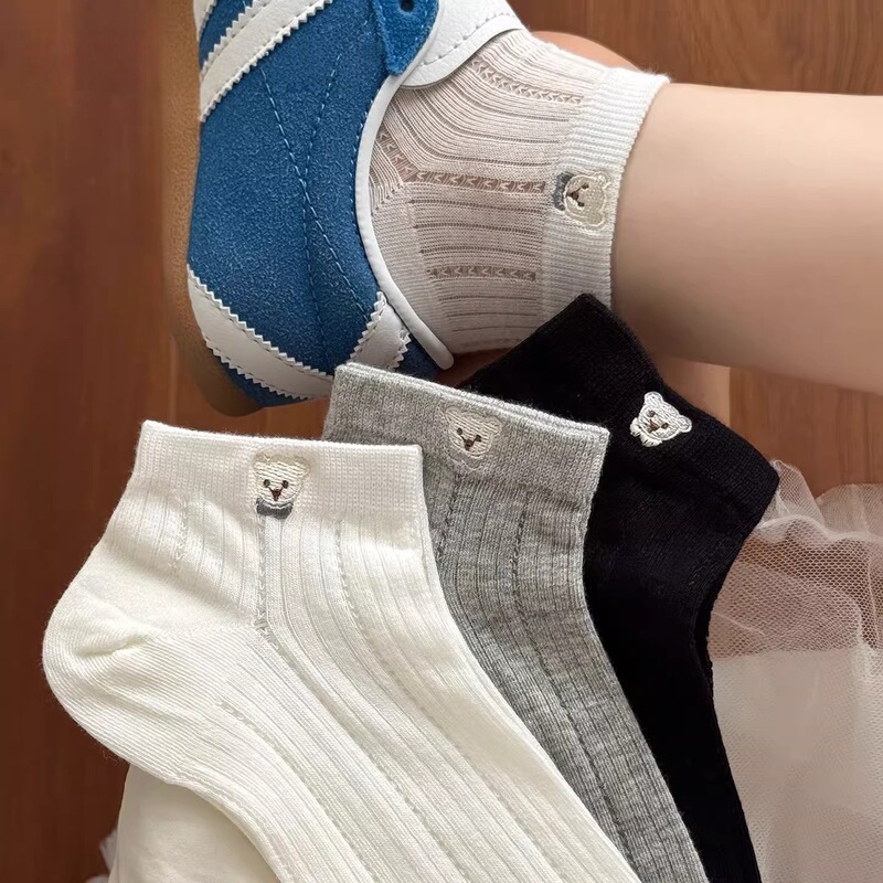 Cute Korean-Style Embroidered Socks for Women, Summer Thin Style, 100% Pure Cotton, Sweat-Absorbent, Lightweight, Breathable, Trendy Ins-Style Sports Short Socks Cute Korean-Style Embroidered Socks for Women, Summer Thin Style, 100% Pure Cotton, Sweat-Absorbent, Lightweight, Breathable, Trendy Ins-Style Sports Short Socks