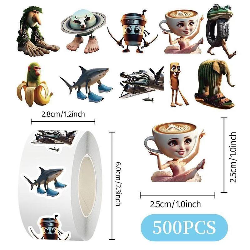 外国の山と海の経典のロールステッカー 1000 枚、クリエイティブな砂の彫刻ステッカー、漫画の楽しいハンドブック DIY 装飾ステッカー|undefined