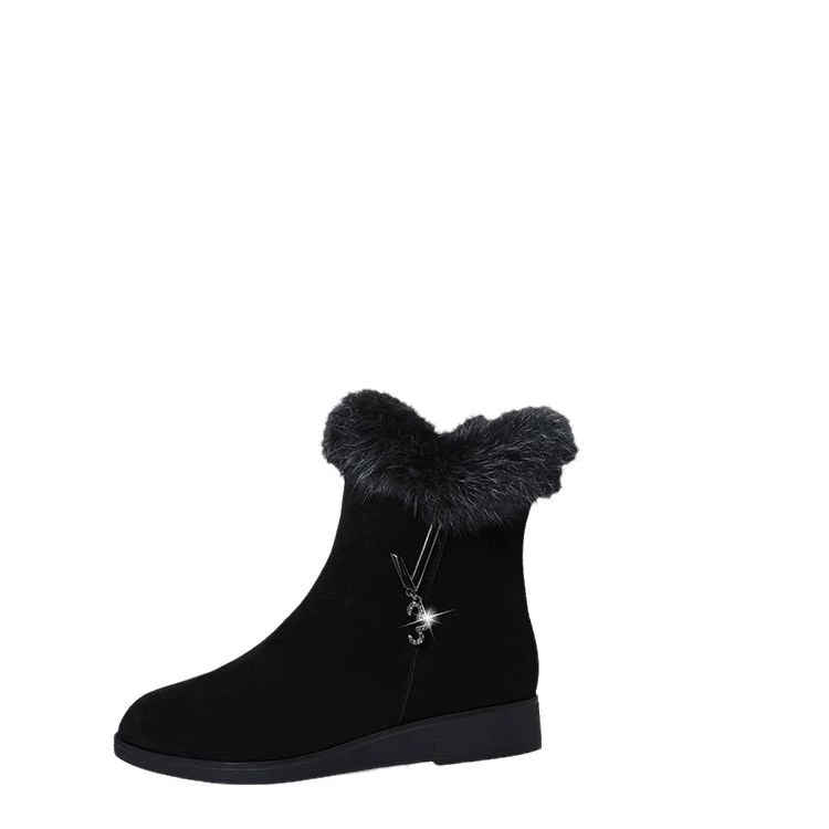 Demi-season fleece keep warm low boots, plus size
