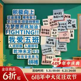 教室布置装饰班级文化墙贴氛围初中黑板报高三新开小学期励志标语