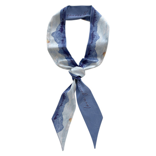 Such as Dunhuang artistic long elegant double-sided small silk scarf Chinese style hair tie hair spring and autumn decoration scarf