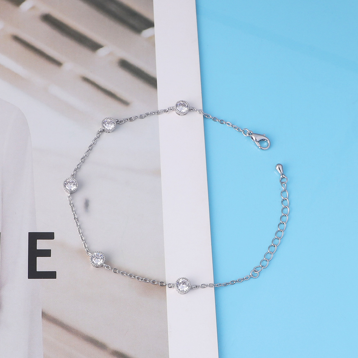 Simple Style Geometric Copper Bracelets Inlay Zircon Copper Bracelets