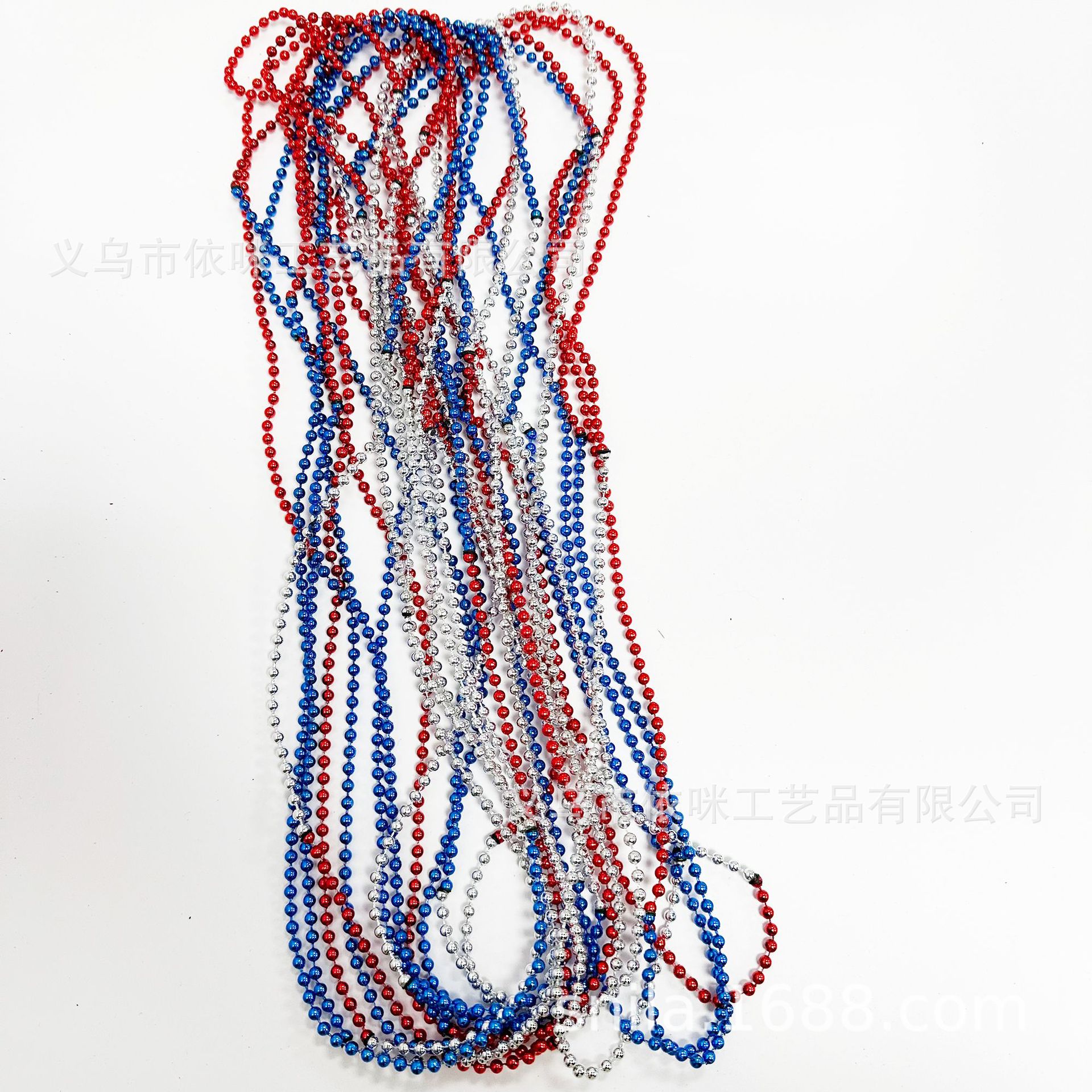 Collar del Día de la Independencia Collar del Día Nacional de los Estados Unidos Decoración del festival Cadena de cuentas Fiesta Fiesta Colgante de plástico Collar transfronterizo