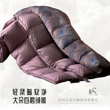 新品95%白鹅绒冬被全棉大朵吊吊加厚羽绒被厂家批家用保暖