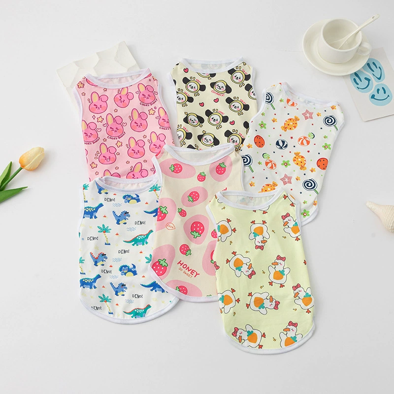 Источник Фабрика Pet Жилет Собака Печатный Мультфильм Милый Жилет Одежда для щенков Одежда для домашних животных Собака Жилет