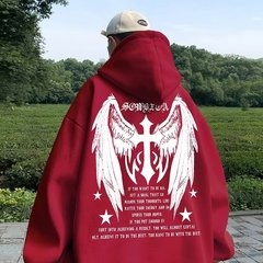フード付きの男性秋冬の十字の翼があります。