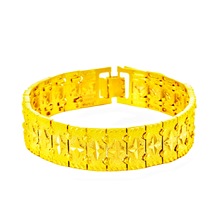 十字星热卖金饰品16m男士镀24k手表链 车花十字形镀金四角星手链