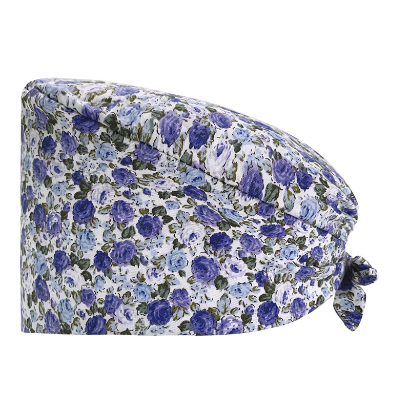 Gorro de Enfermera Coreano Fresco y Lindo, 100% Algodón, Gorro de Médico, Dentista, Estética y Salón de Belleza con Estampado Lindo.