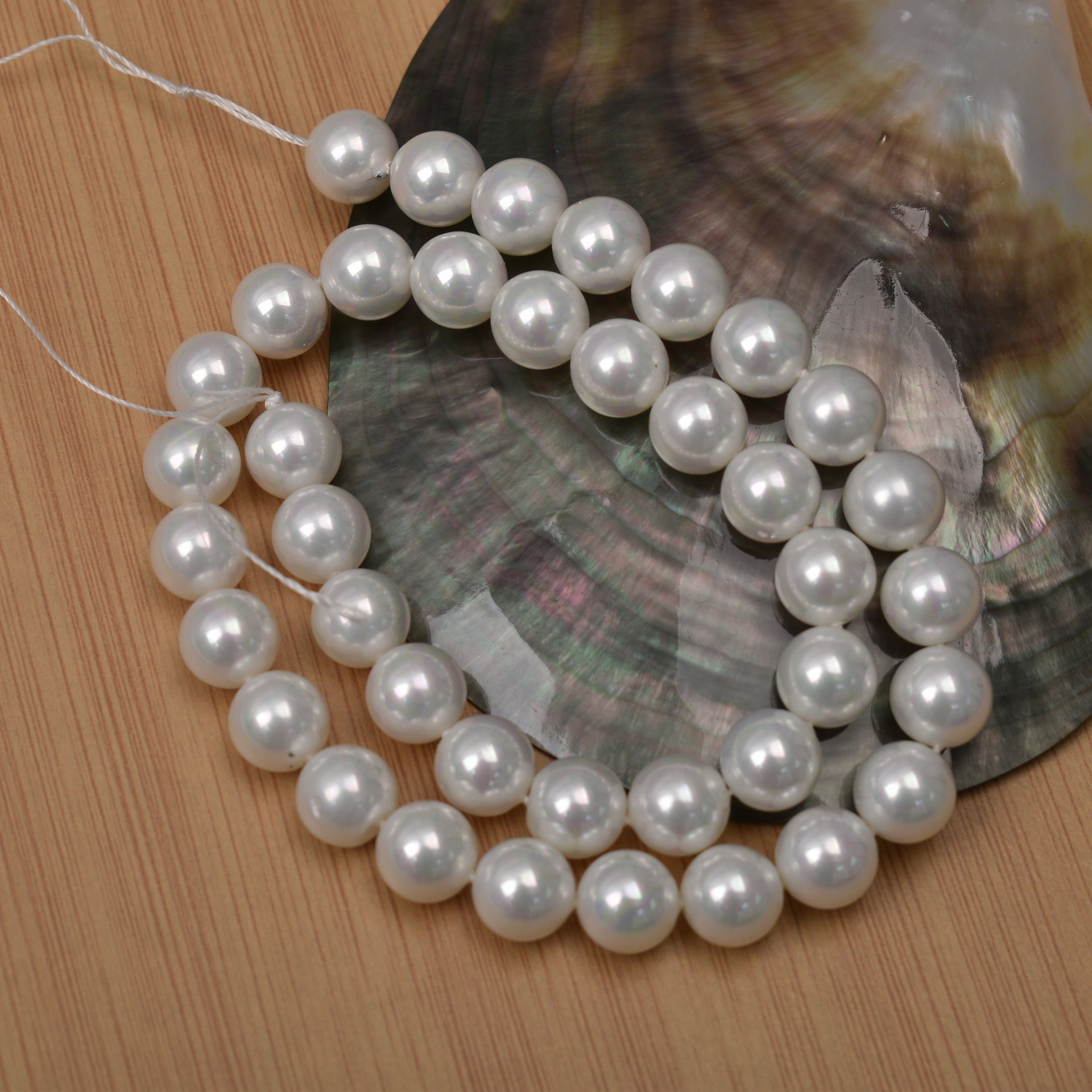 蝶貝模造真珠散珠DIYネックレス手作りジュエリーアクセサリー直穴カラフルパール原材料卸売ガラス