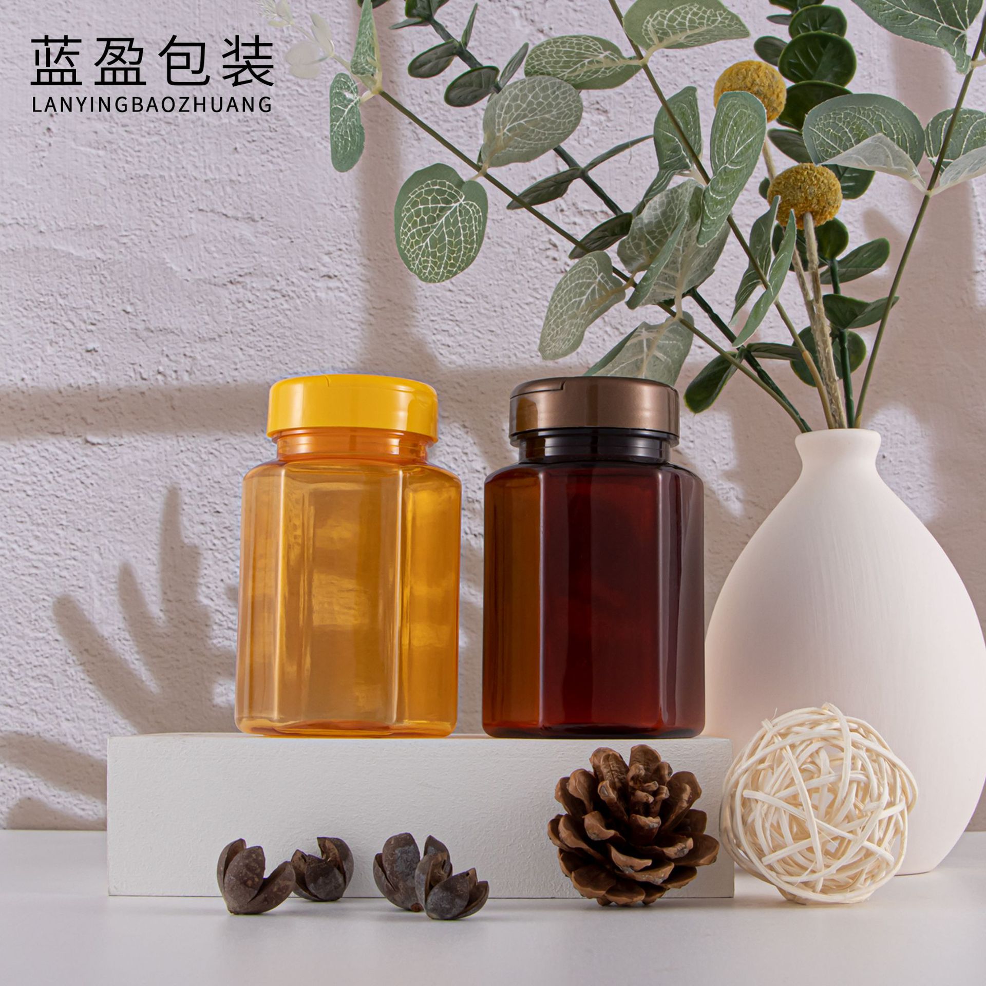 厂家现货六角保健品瓶铁皮石斛营养糖果压片胶囊灵芝粉食品塑料瓶