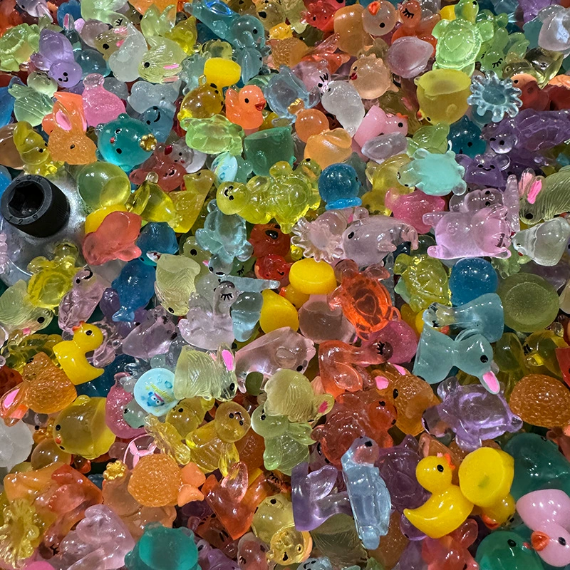 Миниатюрные Resin украшения слепая сумка, светящиеся животные подвески для DIY, 10–20 мм смешанный набор