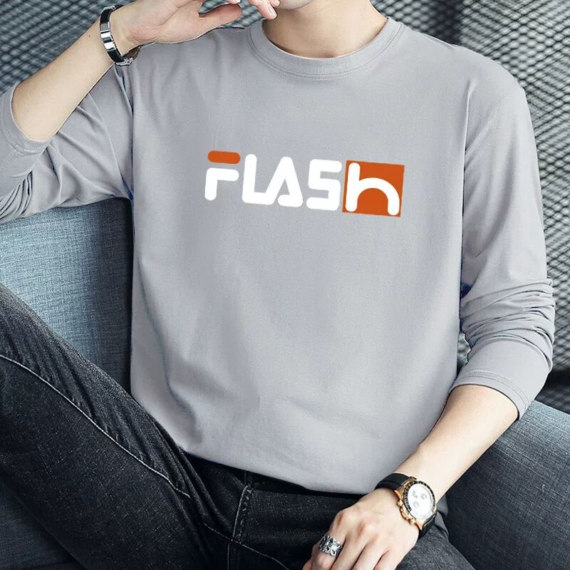 Cross-Border Men's National Fashion Green Long-Sleeved T-Shirt Men's Casual Inner Layering Shirt Trendyy Printed Outer Top