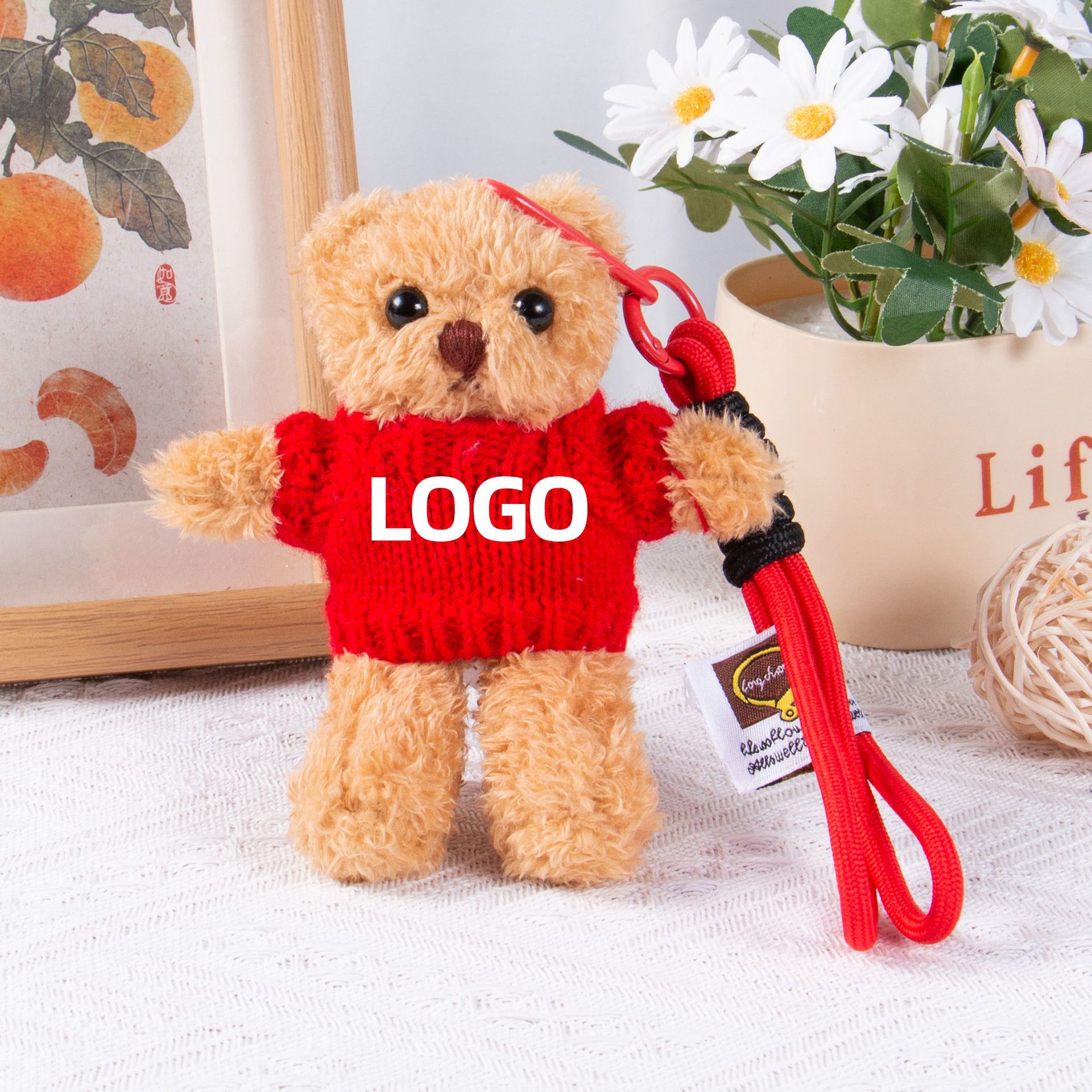 Teddy Bear Keychain Colgante Bolsa accesorios de ropa impresa LOGO vestido Teddy Teddy Doll juguetes de peluche